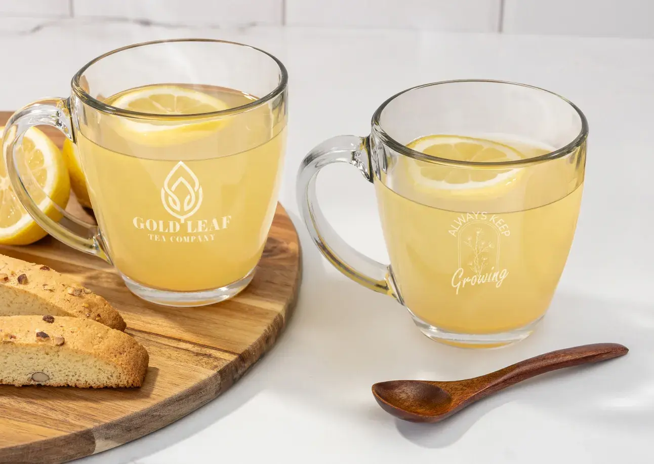 Tapered Glass Mug Laser Etch 