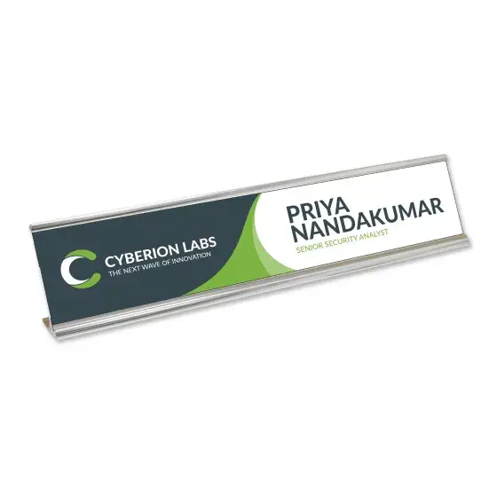Desk Sign with Metal Holder